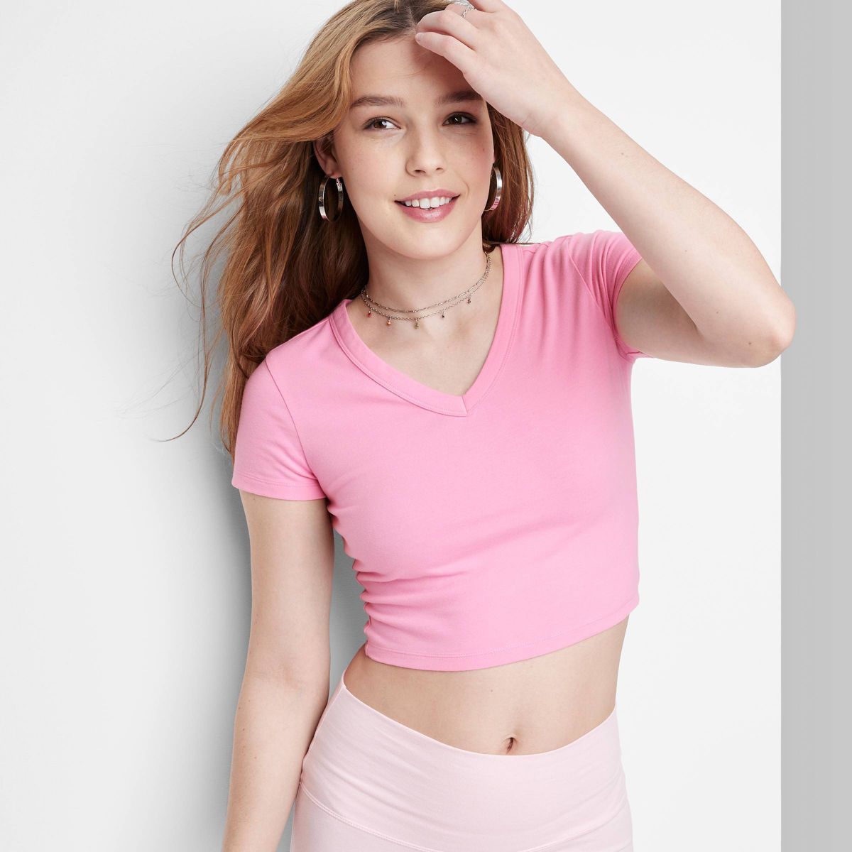 Women's Short Sleeve V-Neck Cropped T-Shirt - Wild Fable™ | Target