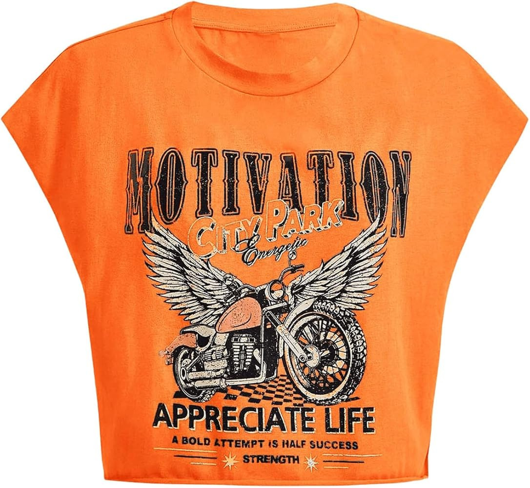 SOLY HUX Women's Y2k Vintage Graphic Short Sleeve Tee Tops Crew Neck Crop Tops for Summer Going O... | Amazon (US)