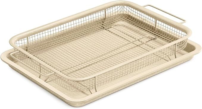 Bakken Swiss Crisper Tray - 2-Piece Set – White Marble, Non-Stick Basket Design for Healthier C... | Amazon (US)