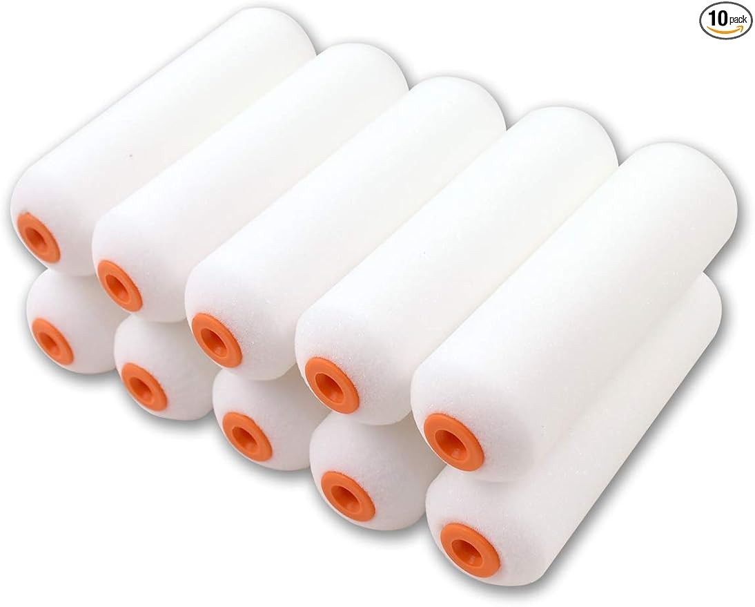ROLLINGDOG 10PC 4" Foam Mini Paint Roller Covers High Density Roller Refills | Amazon (US)