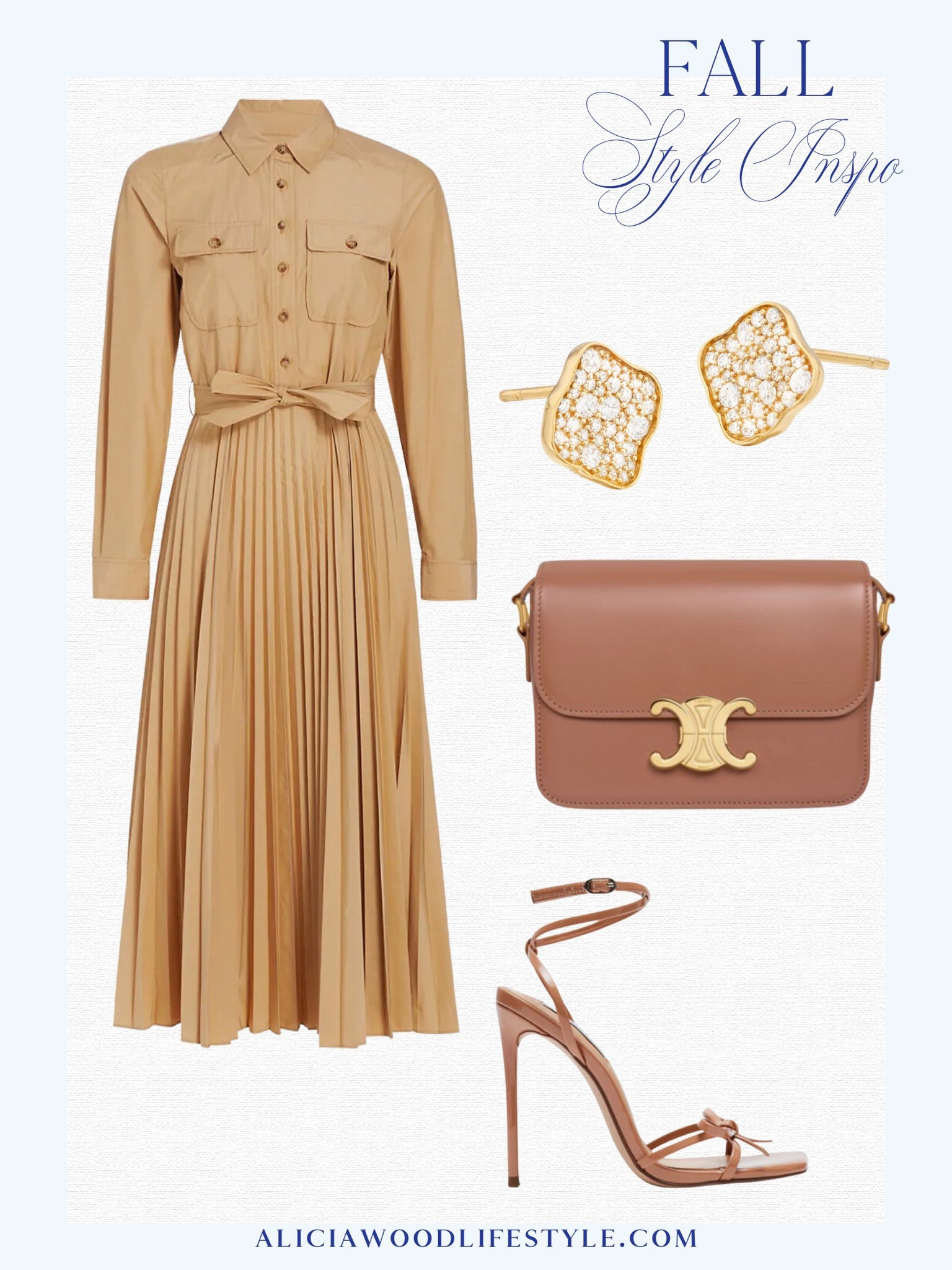 Fall style Inspo

Camel colored pleated shirt dress with belted waist
Celine crossbody
Nude Steve Madden wrapped ankle straps with buckle closure
Gold diamond stud earrings 

#LTKitbag #LTKstyletip #LTKSeasonal