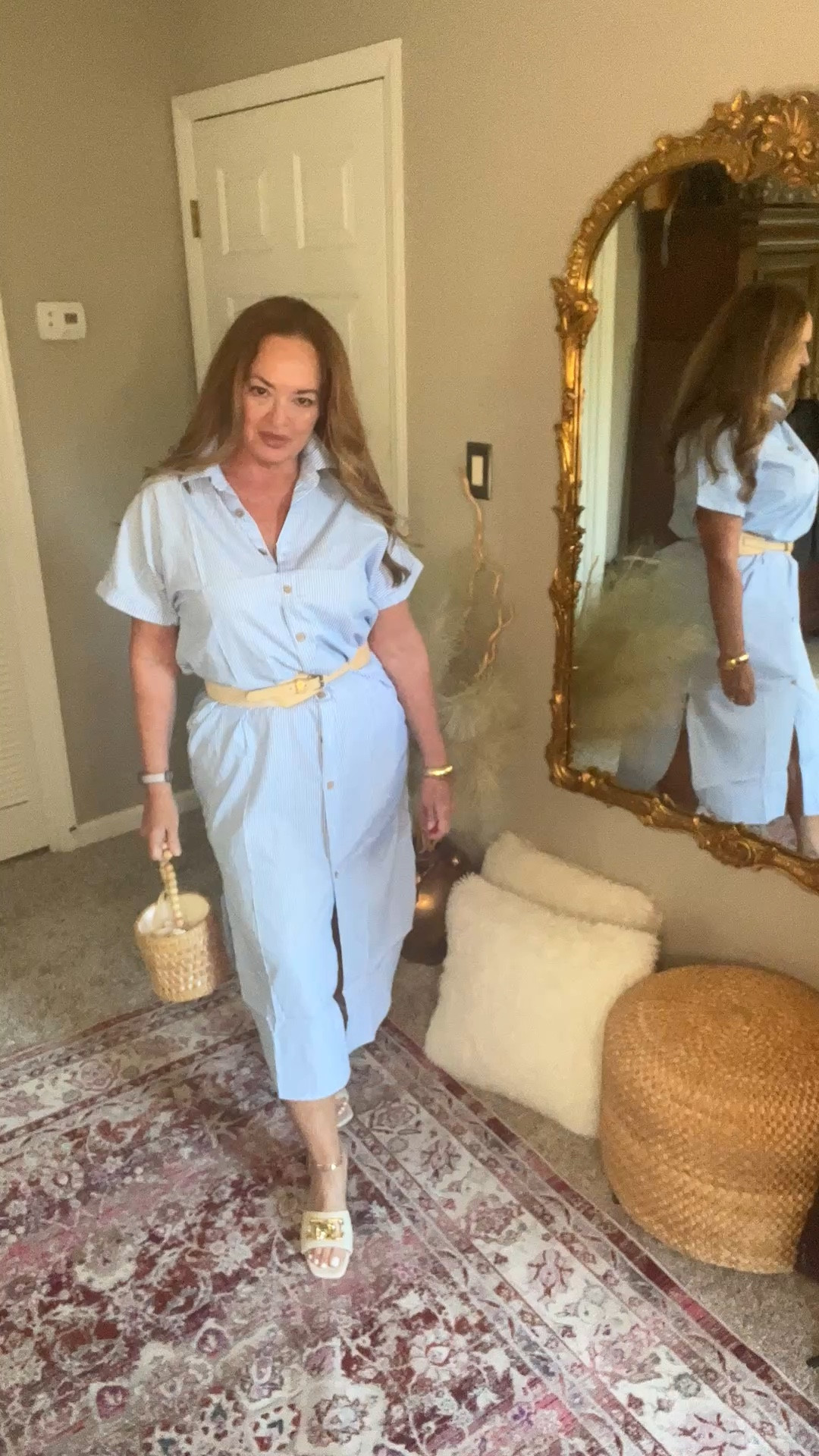 Old money coastal vibes. The blue pinstriped shirt dress. Classic

#LTKgrwm #LTKWorkwear #LTKOver40