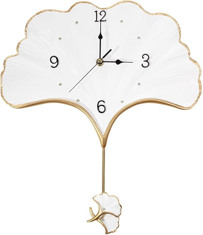 Elegant Wall Clock with Pendulum Battery Operated Non Ticking Silent Unique Home Decorative Fancy... | Amazon (US)