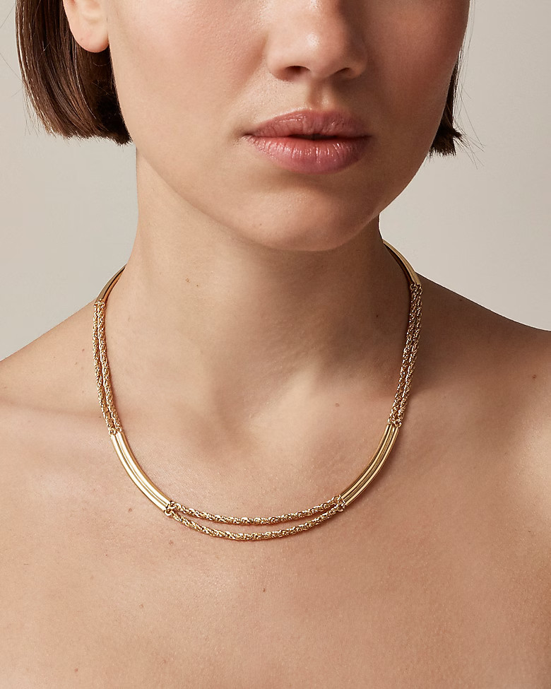 Double-chain tag necklace | J. Crew US