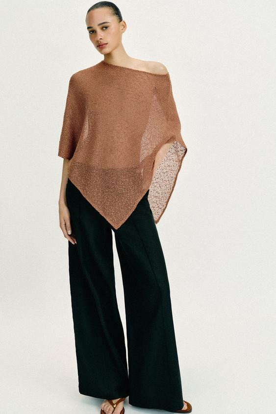 METALLIC THREAD ASYMMETRIC CAPE | Zara Canada