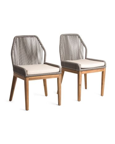 Set Of Two Rope Vertical Weave Dining Chairs | TJ Maxx