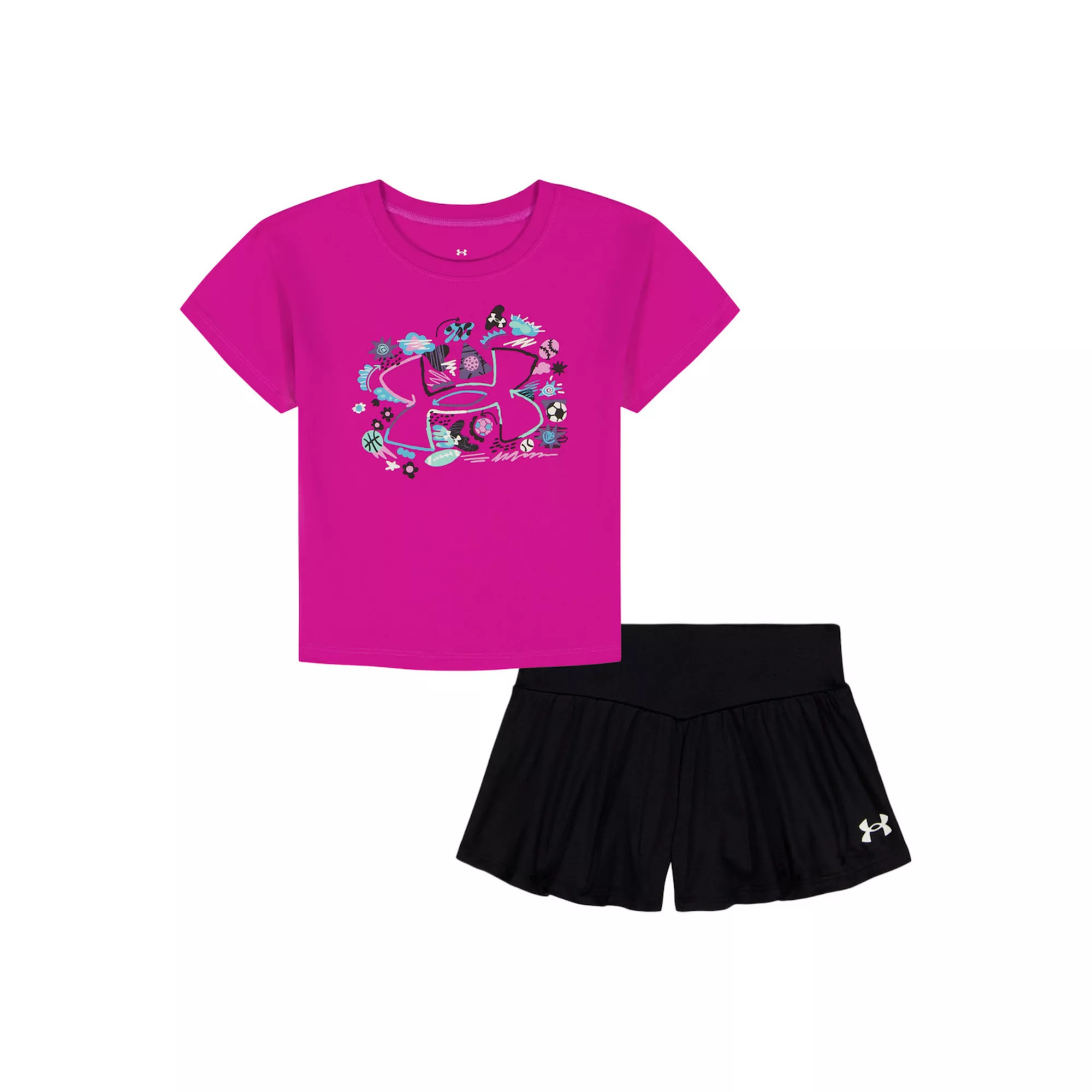 Baby & Toddler Girl Under Armour 2-Piece Graphic Tee & Shorts Set | Kohl's