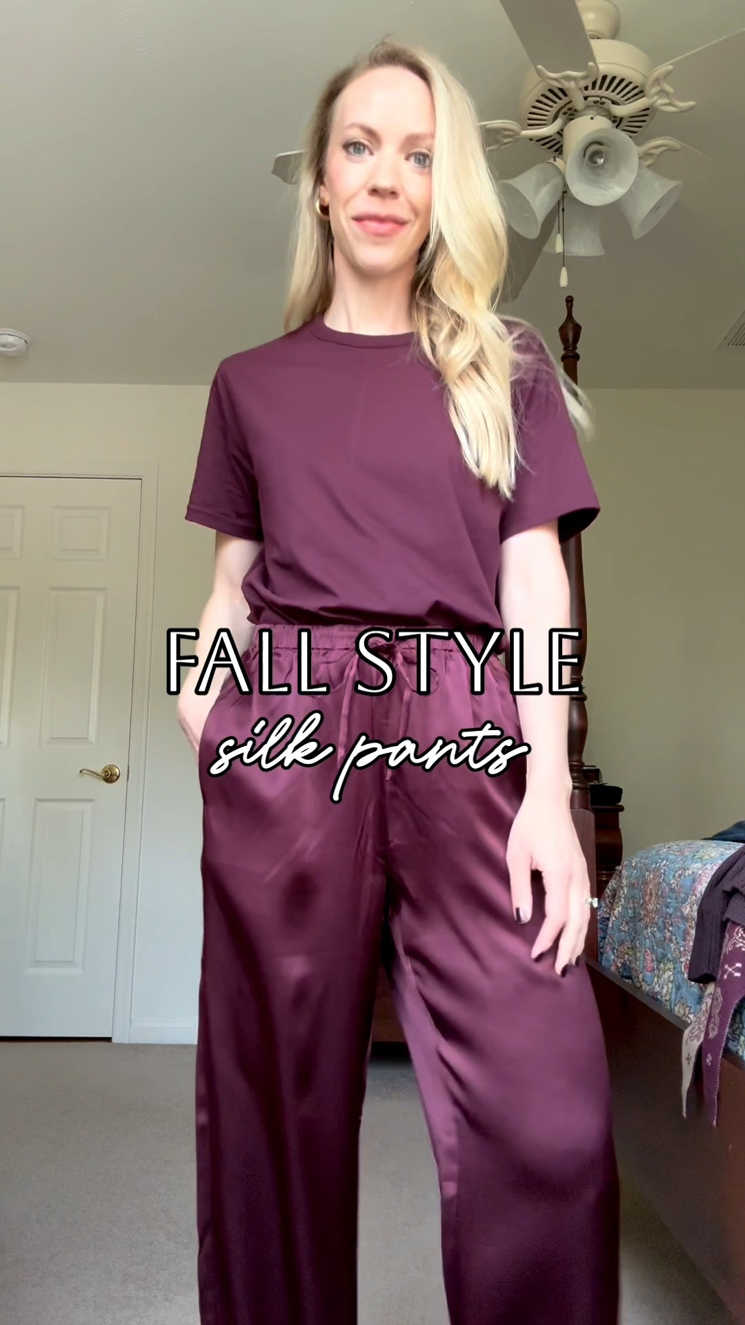 Styling @Quince silk pants - these are under $100! Perfect to wear for work or date night