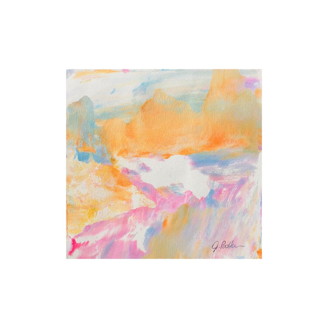 Framed Abstract Landscape Watercolor Print: Colorful Artwork (12"x12") - Etsy | Etsy (US)