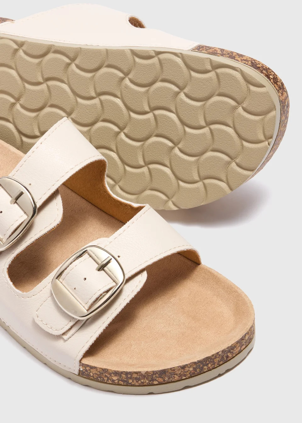 Stone Double Buckle Footbed Sandals | Matalan (UK)