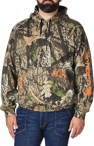 Carhartt mens Midweight Camo Sleeve Logo (Regular and Big & Tall Sizes) Hooded Sweatshirt, Mossy ... | Amazon (US)
