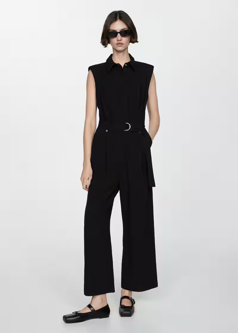 Jumpsuit with belt clips -  Women | Mango USA | MANGO (US)