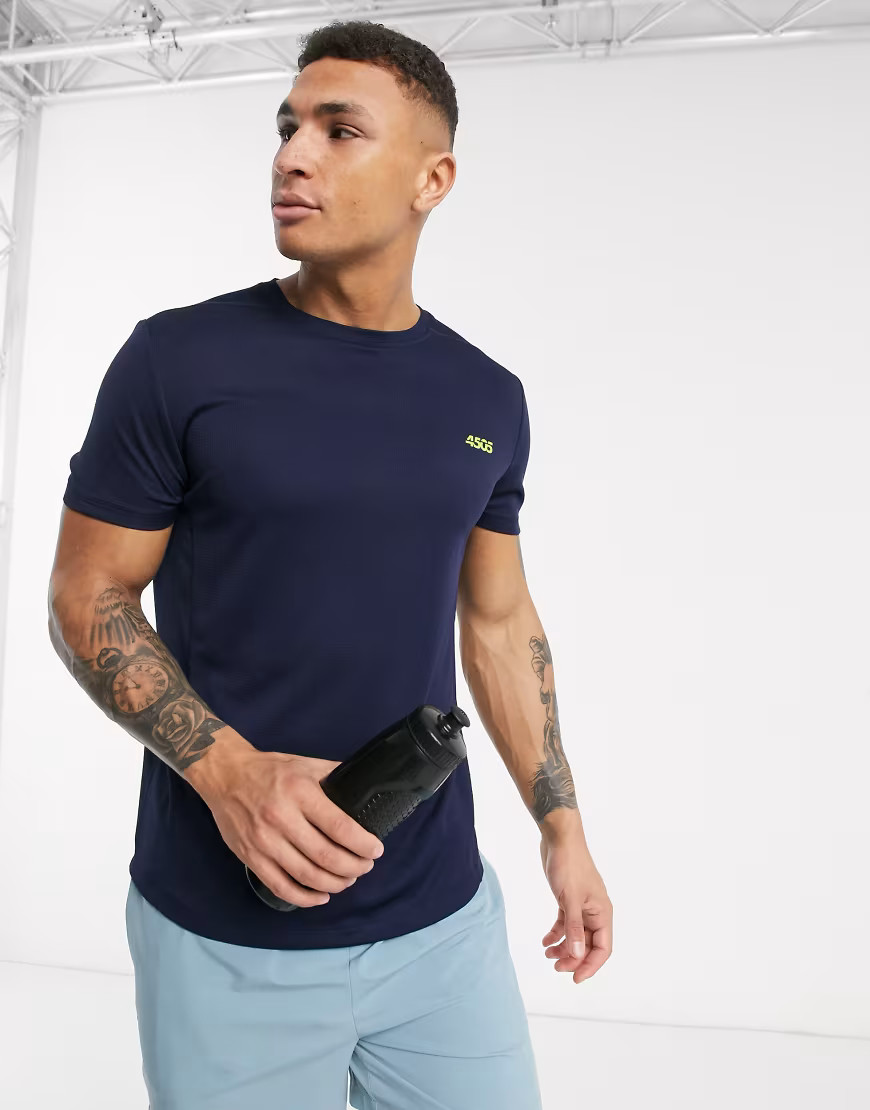 ASOS 4505 - Trainingsshirt met quick-dry in marineblauw | ASOS (Global)