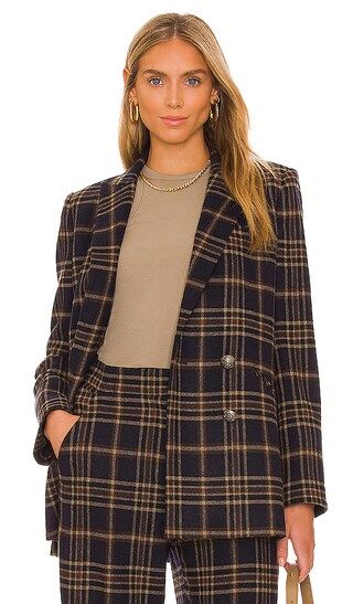 Oria Dickey Jacket in Ink & Camel | Revolve Clothing (Global)