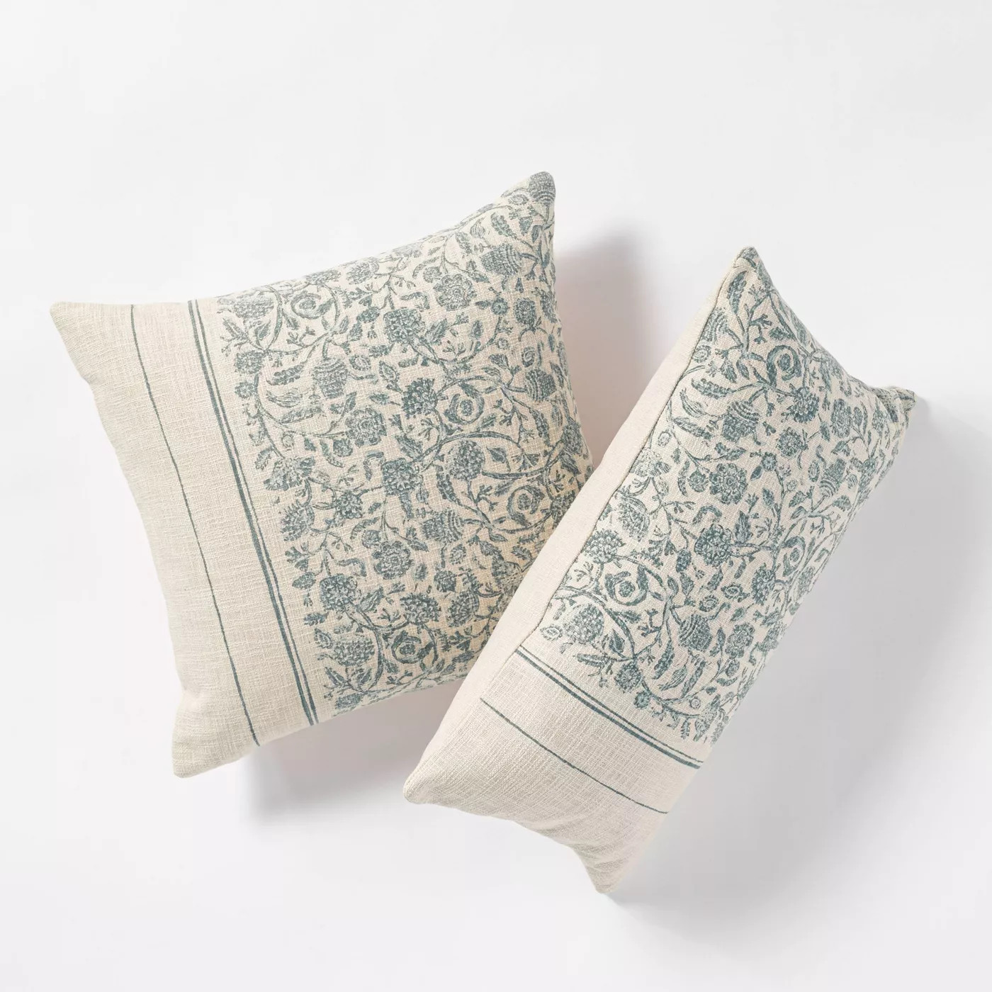Floral Striped Throw Pillow Blue/Cream - Threshold™ designed with Studio McGee | Target