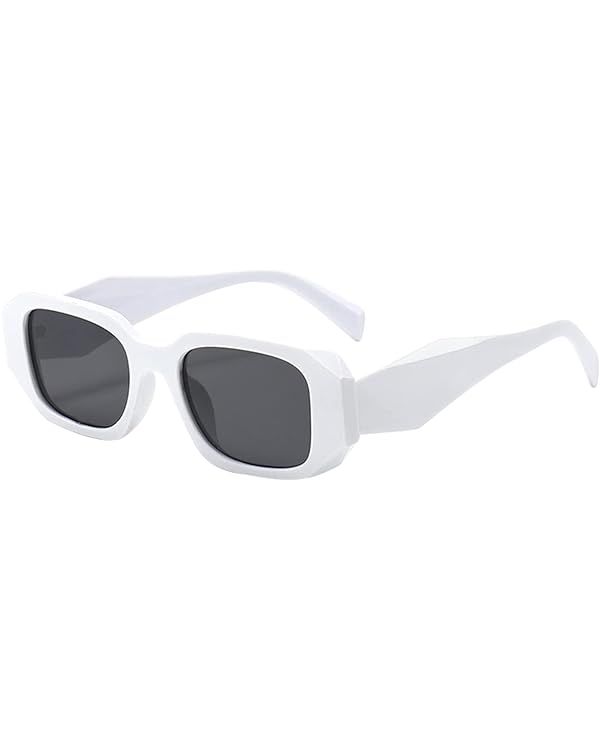 BOJOD Trendy Rectangle Sunglasses For Women Men Retro 90s Oval y2k Retangular Sunglasses Square B... | Amazon (US)