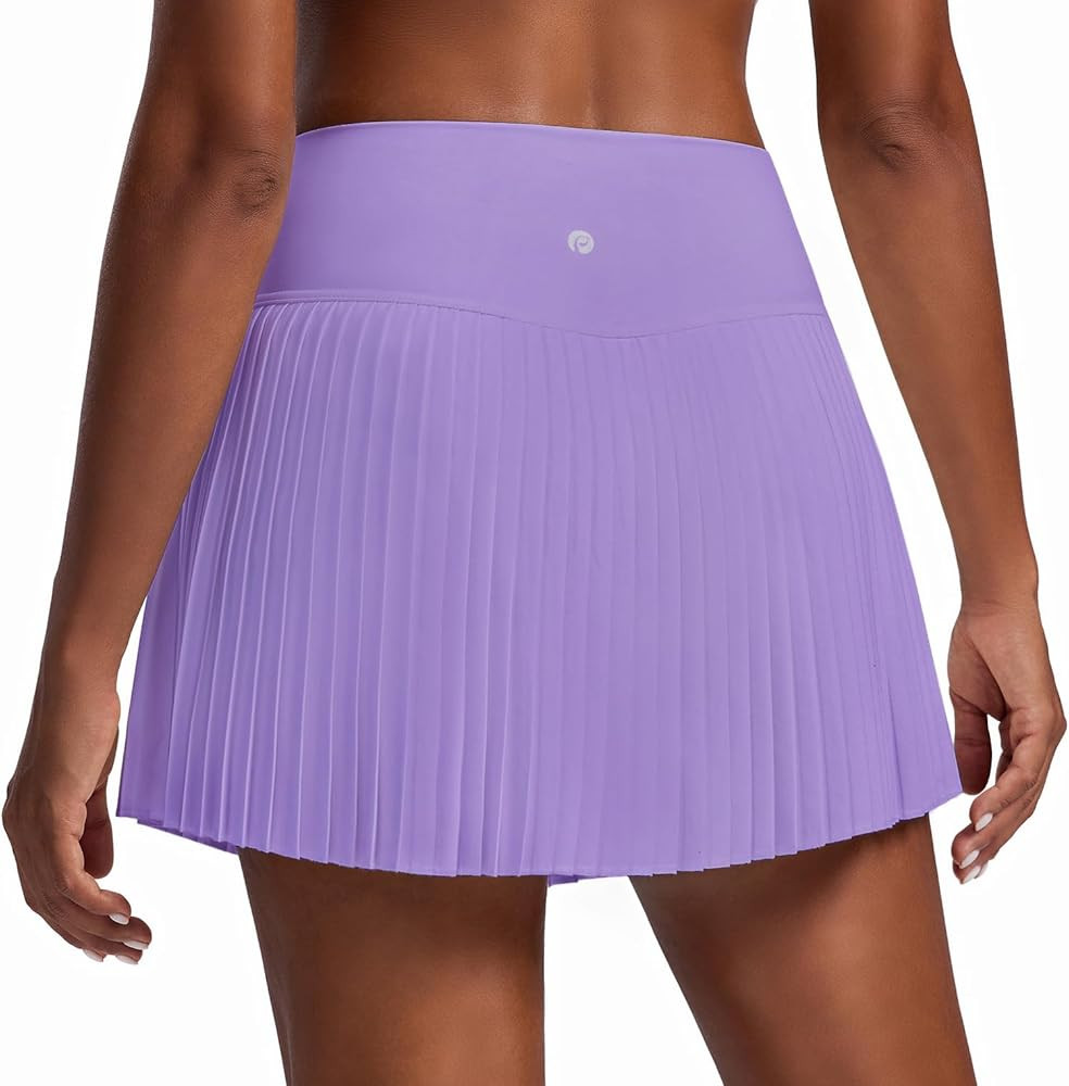PINSPARK 15" High Waist Pleated Tennis Skirts for Women with Shorts Mini Athletic Workout Golf Sk... | Amazon (US)