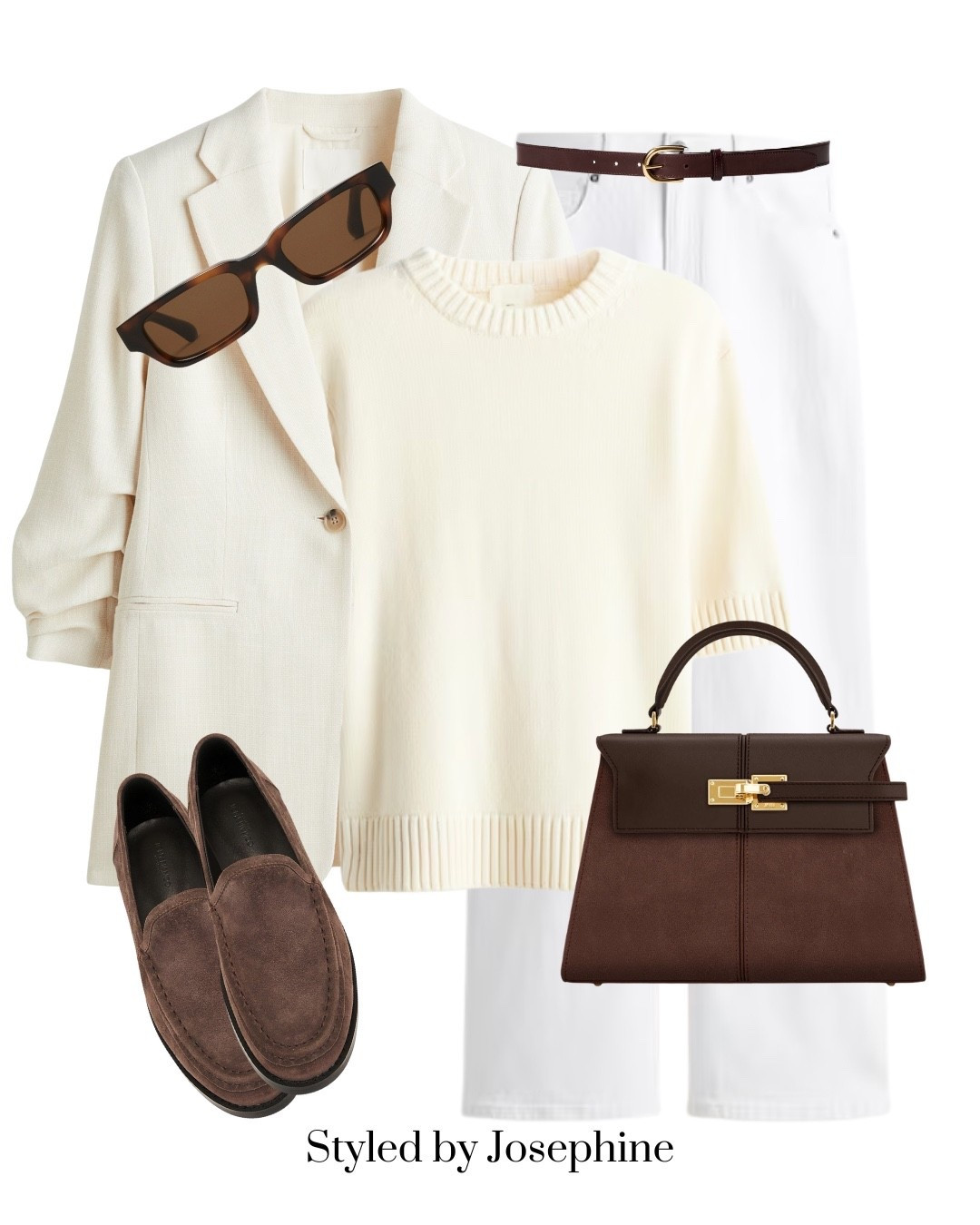 Cream on cream with a pop of chocolate 🤍🤎 Easy layering for crisp mornings and coffee runs.

Tags: creamsweater whitejeans brownleatherbag creamblazer fallneutrals minimaliststyle chiccasual

#LTKStyleTip #LTKMidsize #LTKWorkwear