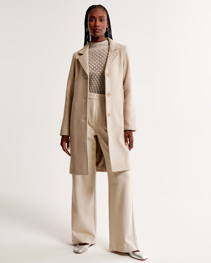 Wool-Blend Dad Coat | Abercrombie & Fitch (US)