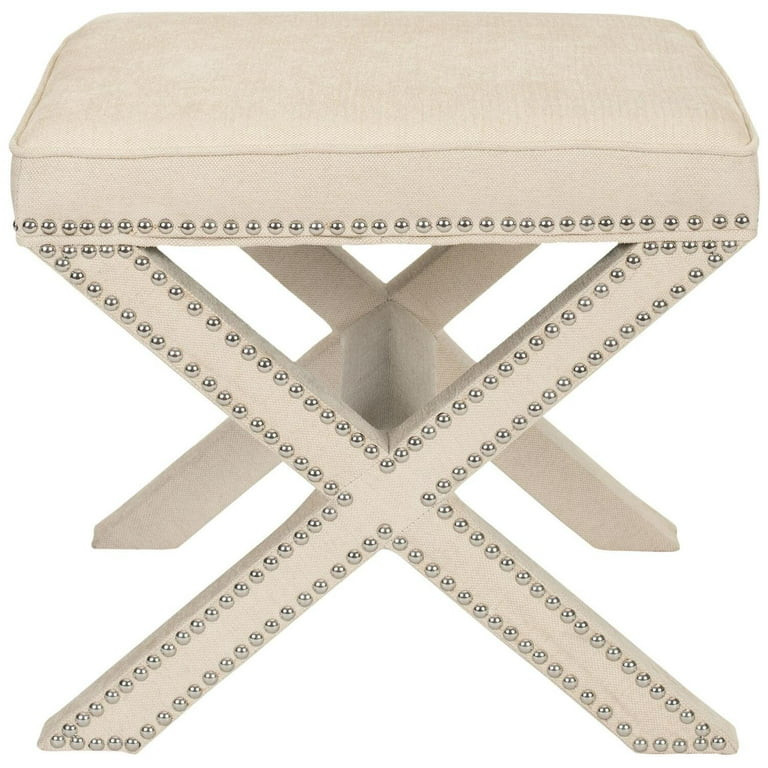Safavieh  Palmer Beige Heads Ottoman | Walmart (US)