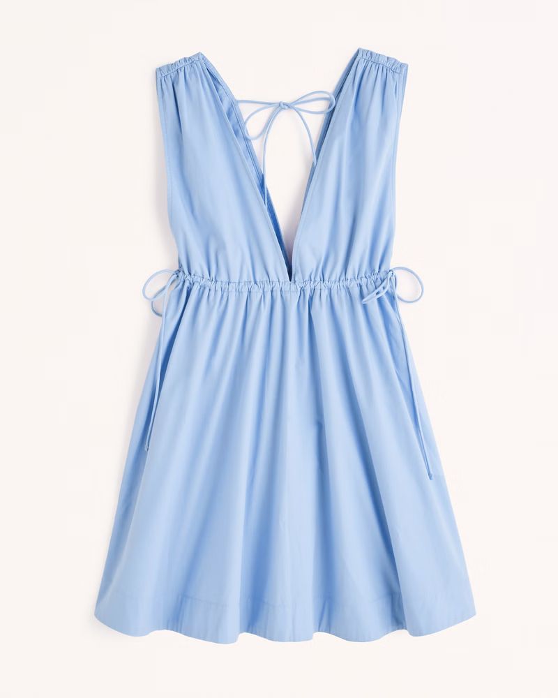 Babydoll Poplin Mini Dress | Abercrombie & Fitch (US)