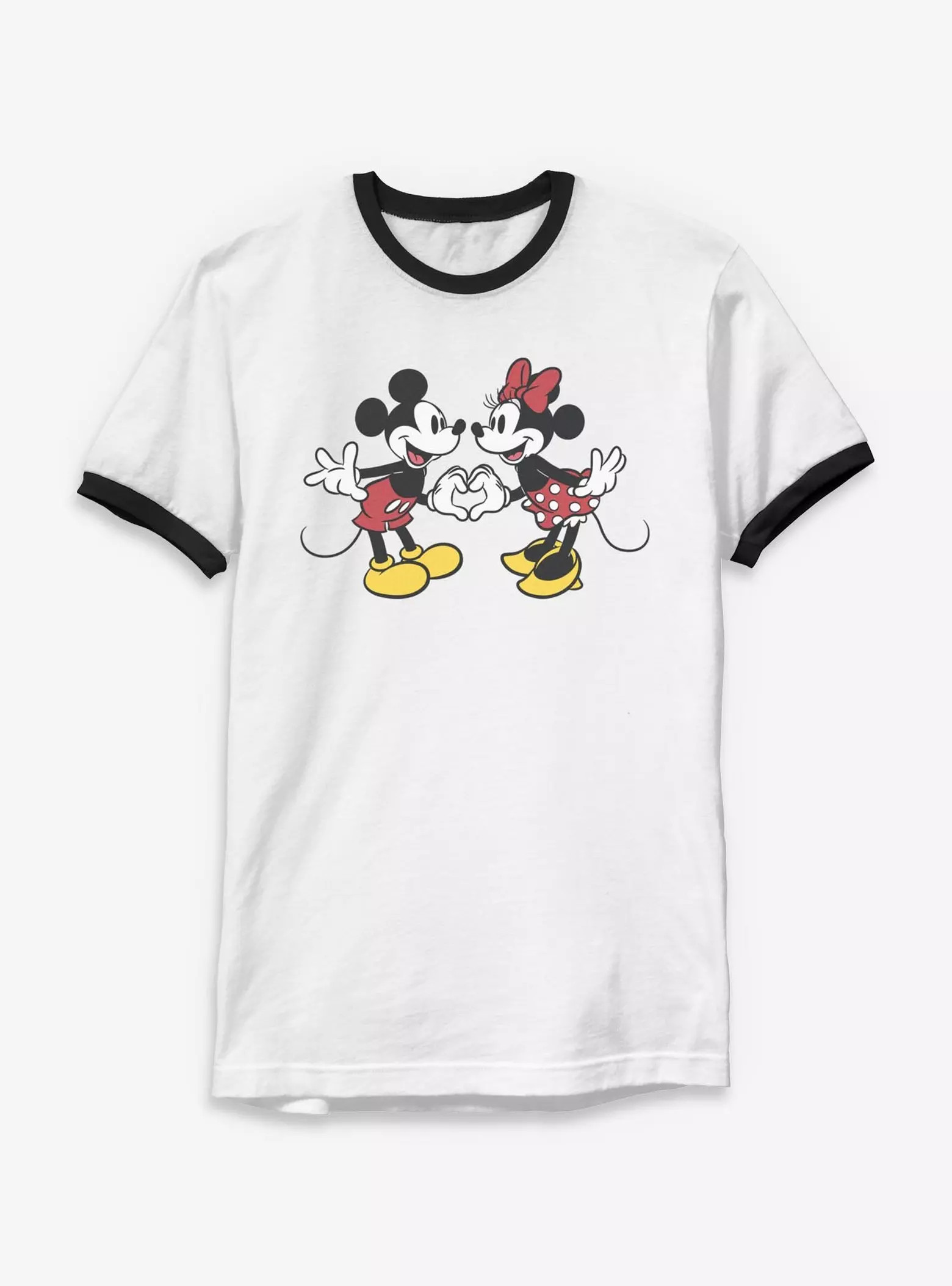 Disney Mickey Mouse Couple Heart Ringer T-Shirt | BoxLunch | BoxLunch