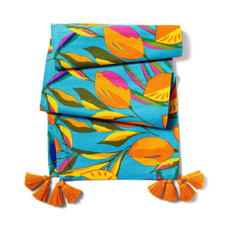 Citrus Print Table Runner with Tassels - Tabitha Brown for Target | Target