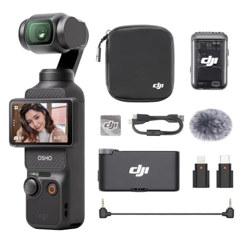 DJI Osmo Pocket 3 Audio Combo With Mic 2 (1 TX + 1 RX), Pocket Gimbal Vlog Camera, 1″ CMOS & 4K/240fps, 3-Axis Stabilization, 2× Lossless Zoom, 107GB Built-in Storage, 2" Rotatable Screen | Amazon (UK)
