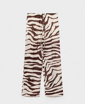 Women's Flowy Zebra Print Pants | Macy's