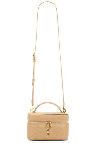 Saint Laurent Mini Gaby Bag in Dark Toffee - Chocolate. Size all. | FWRD 