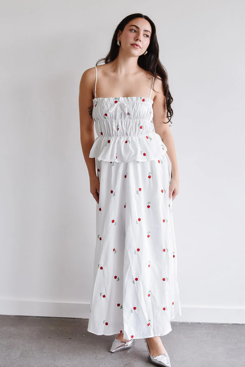 Eloise Rose Embroidered Maxi Dress | Confête