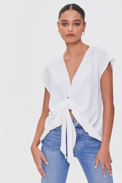 Plunging Tie-Front Top | Forever 21 | Forever 21 (US)