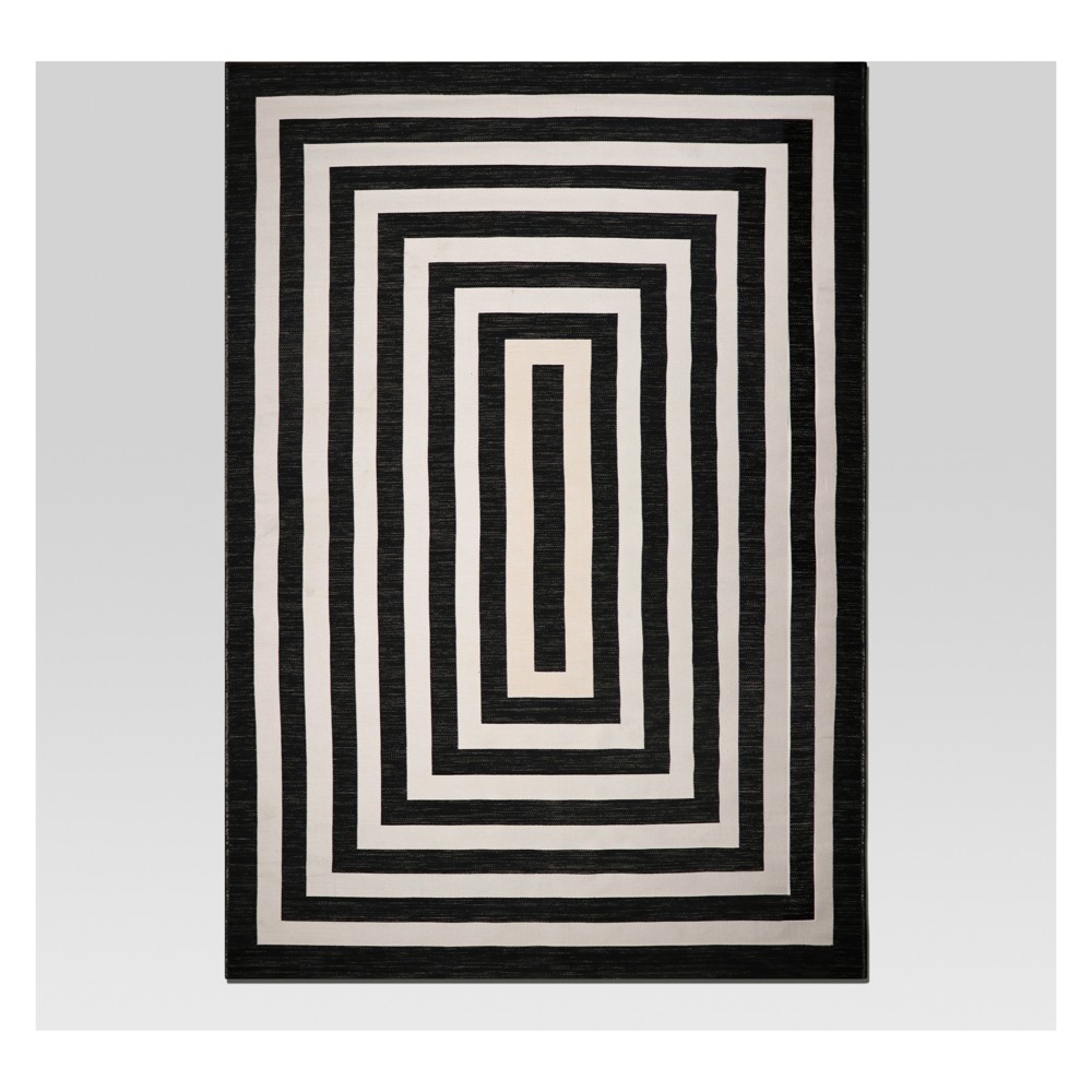 7' x 10' Mitre Stripe Outdoor Rug Black - Project 62 , Size: 7'x10' | Target