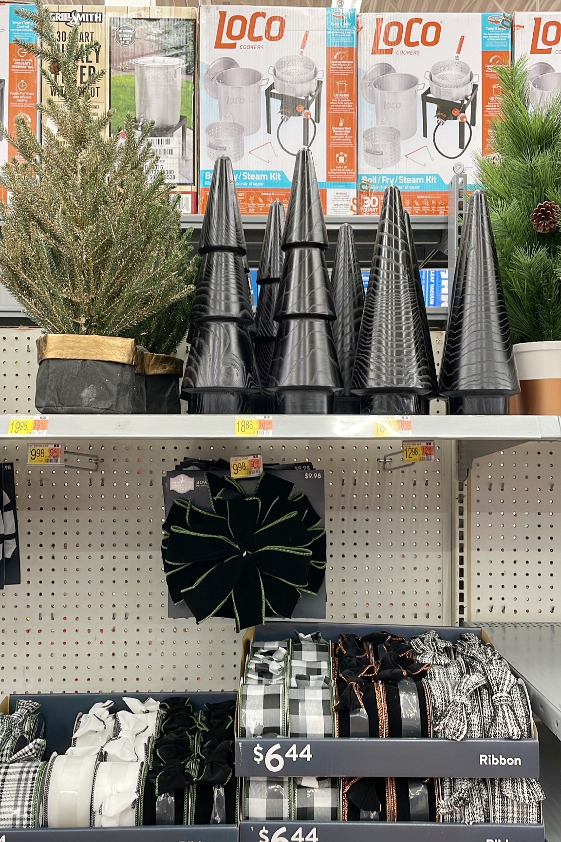 This black and white Walmart Christmas Holiday Time line is so good! Neutral Home, wooden tree, black decor, ribbon

#LTKSeasonal #LTKhome #LTKsalealert
