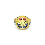 SWAROVSKI Marvel Ring, Captain Marvel Gold Star Motif, Multicolored Crystals, Gold-Tone Finished Setting, Size 8, Part of the Marvel Collection | Amazon (US)