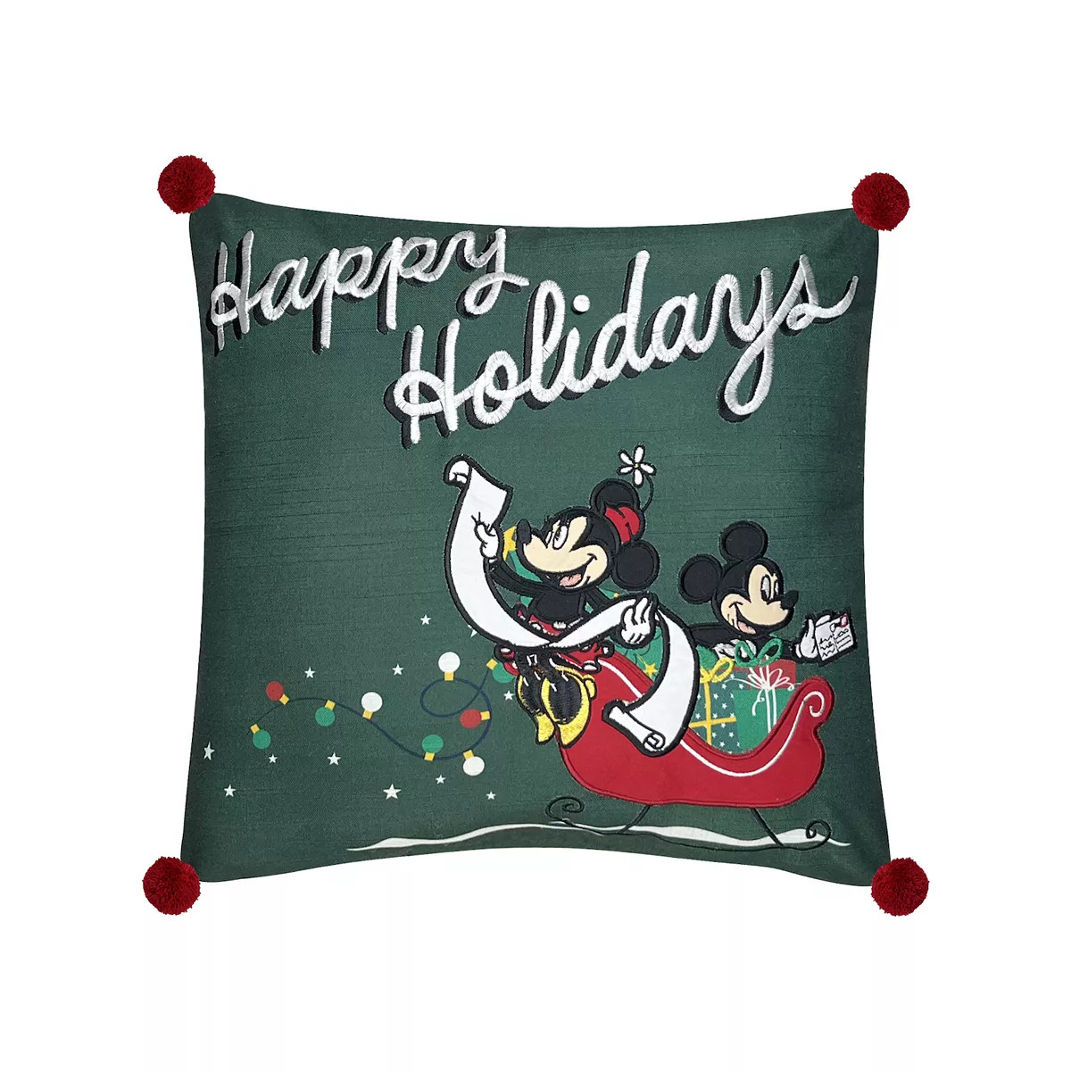 St. Nicholas Square® Disney Mickey & Minnie Mouse Holiday Sleigh Ride Throw Pillow | Kohl's