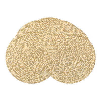 REGALWOVEN Round Placemats Set of 6 Woven Placemats for Home and Kitchen Indoor Table Mat Wipe Clean Beige | Target