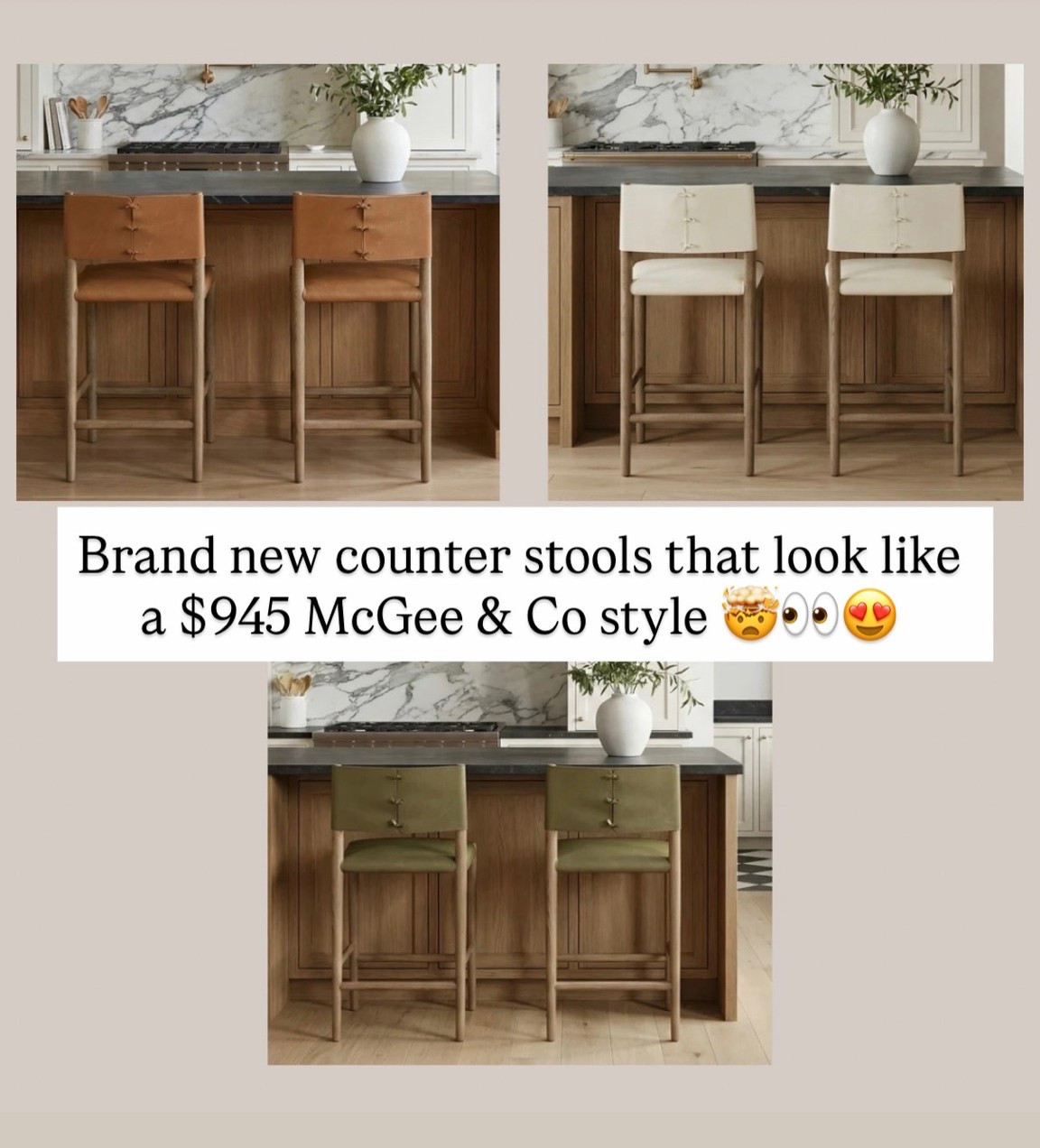 Brand new counter stools that look like a $945 McGee & Co style 🤯👀😍