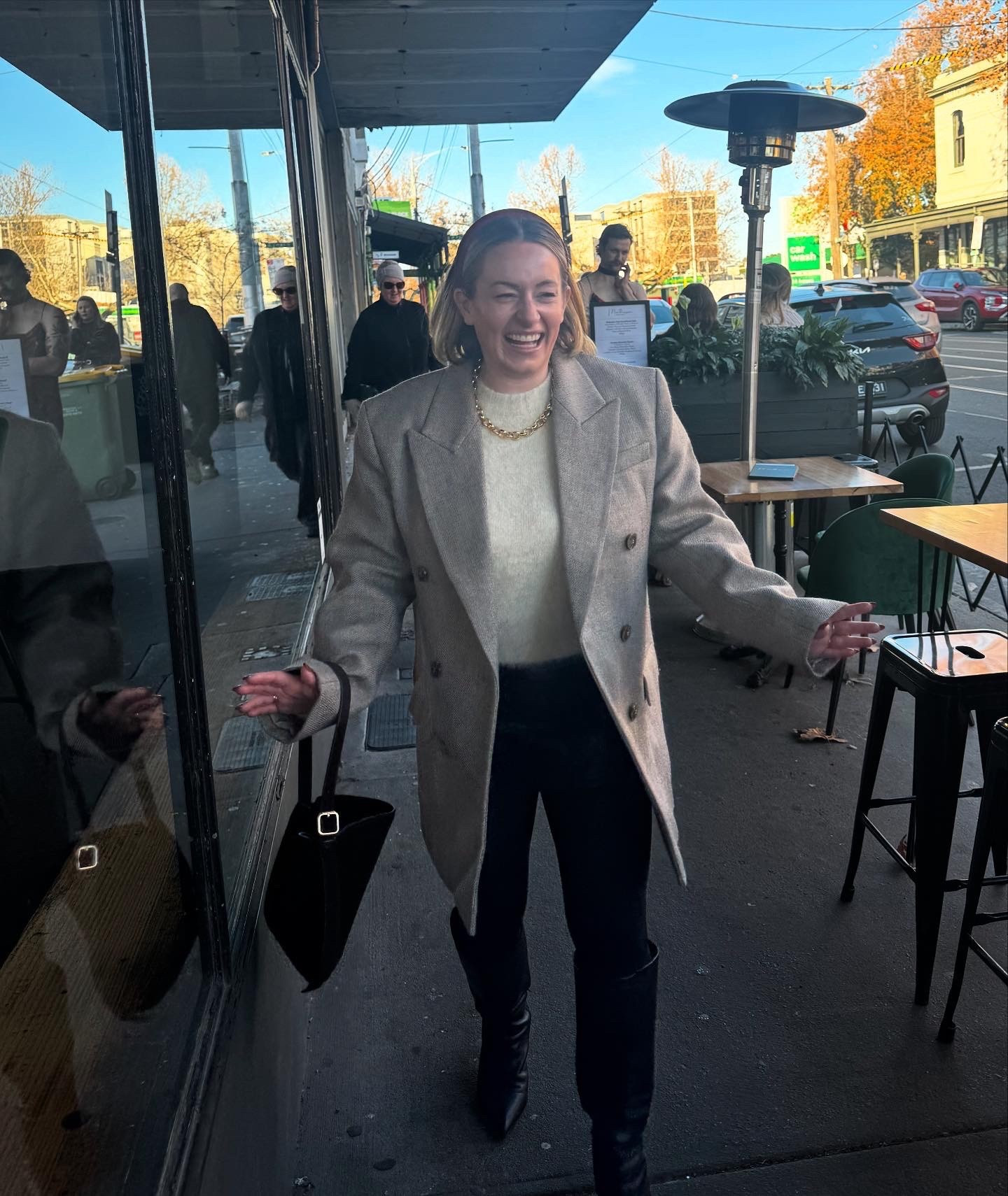 Wine Bar. Jacket is H&M and skirt is old old. 

#LTKmidsize #LTKwinter #LTKaustralia