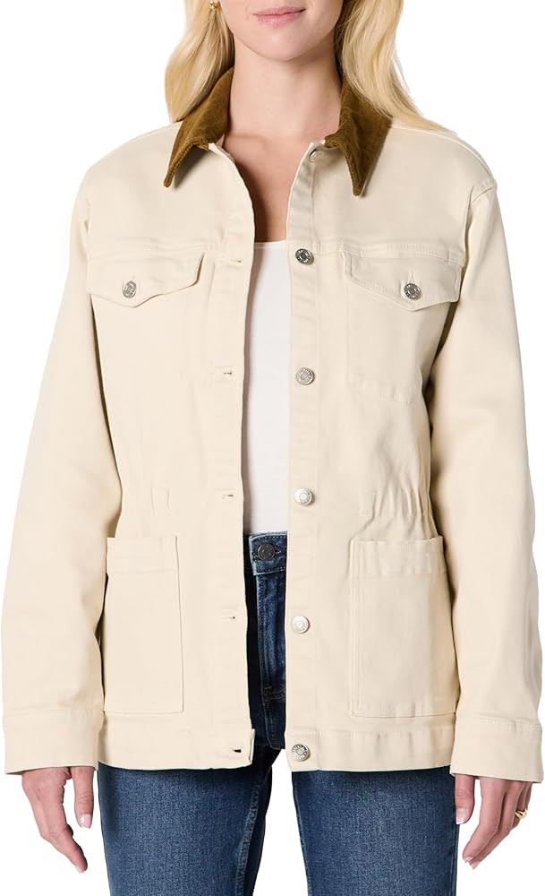 Amazon Essentials Women's Regular-Fit Low Stretch Denim Cinched Waist Barn Jacket | Amazon (US)