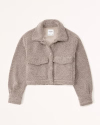 Cropped Sherpa Shirt Jacket | Abercrombie & Fitch (US)