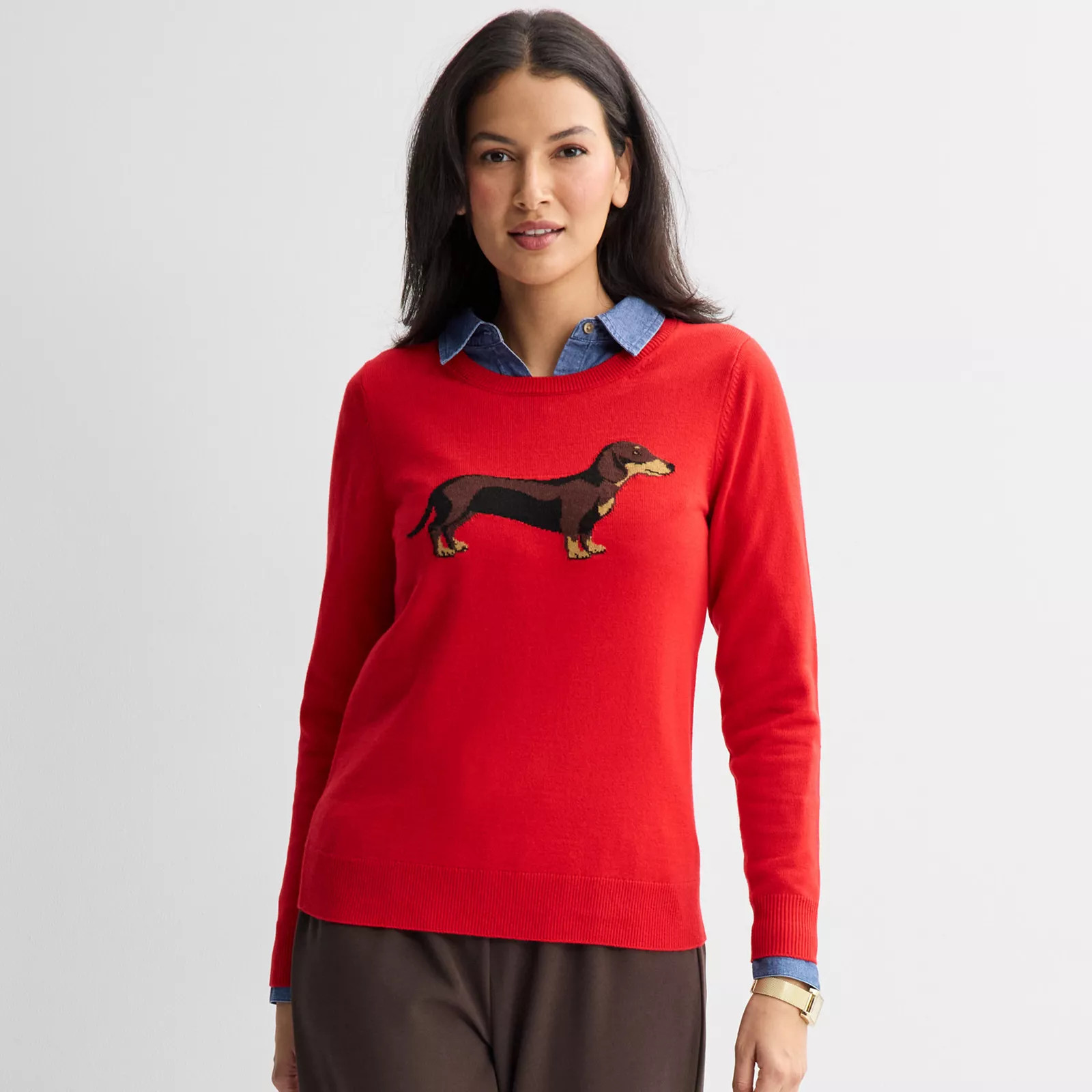 Women's Croft & Barrow Animal Motif Sweater | Kohl's