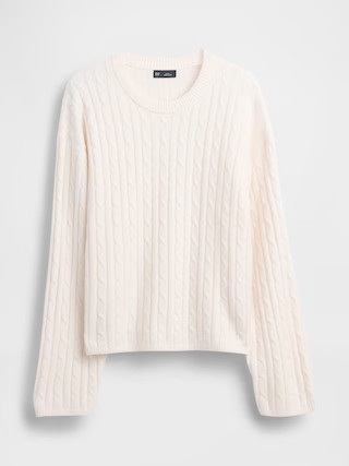 CashSoft Cable-Knit Crewneck Sweater | Gap (US)