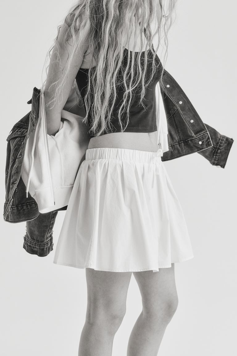 Voluminous Mini Skirt - Natural white/striped - Ladies | H&M US | H&M (US + CA)