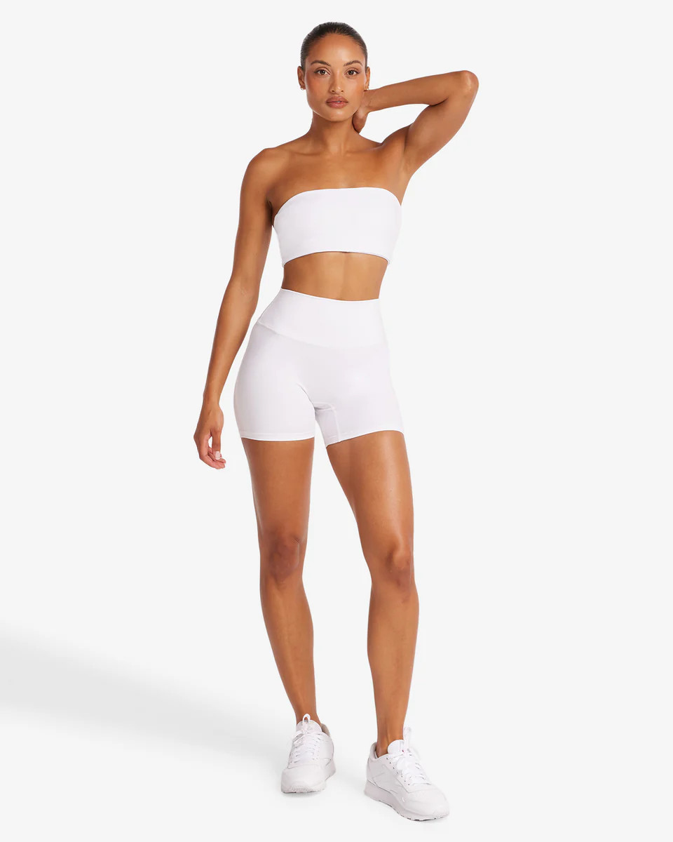 Serenity Scrunch Shorts 5" | White | Crop Shop Boutique US