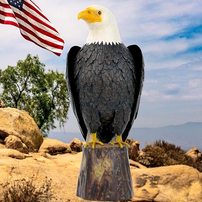 chisheen Bald Eagle Outdoor Metal Yard Art Statue and Sculpture for Garden Lawn Patio Living Room... | Amazon (US)