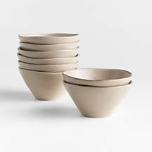 Marin Sand Stoneware Cereal Bowls, Set of 8 + Reviews | Crate & Barrel | Crate & Barrel