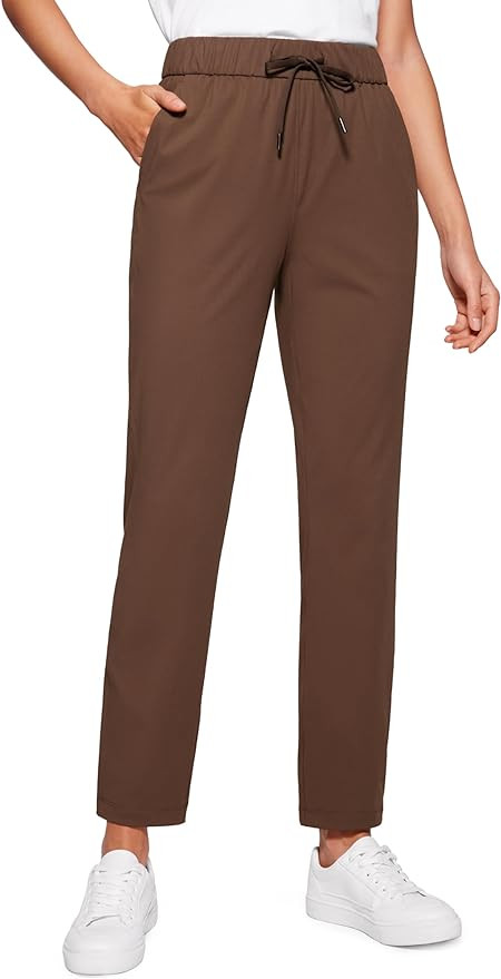 CRZ YOGA 4-Way Stretch Ankle Golf Pants for Women 27" - Casual Dress Work 7/8 Sweatpants with Poc... | Amazon (US)