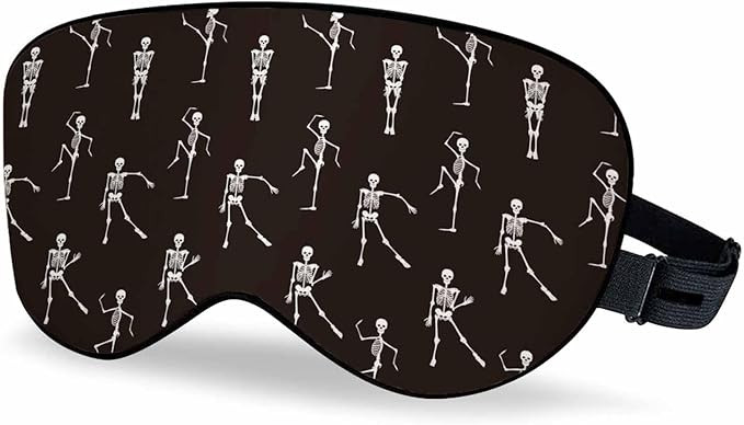 Dancing Skeletons Sleep Eye Mask White Black Skull Day of Dead Men Women Sleep Mask with Adjustab... | Amazon (US)