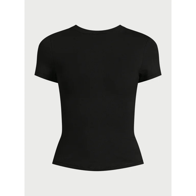 Scoop Women’s Ultimate Cotton Jersey Fitted Baby Tee with Short Sleeves, Sizes XS-XXL | Walmart (US)